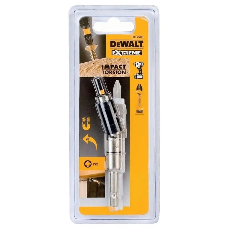 Шарнирный держатель биты DeWALT EXTREME PZ2 DT7505-QZ, магнитный, шлицевой, 25 мм