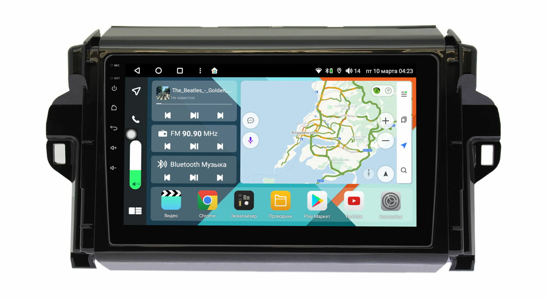 Магнитола Toyota Fortuner 2015+ 9 дюймов, 4/64GB, 8 ядер, DSP, 4G, Android 10 / Wide Media