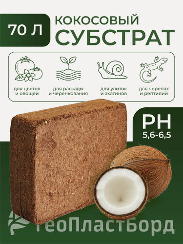 Изображение товара Кокосовый субстрат универсальный 100% натуральный ГеоПластБорд