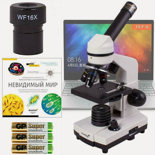 Изображение товара Микроскоп Levenhuk Rainbow D2L, с цифровой камерой + Подарки: окуляр WF16x для увеличения кратности, книга знаний