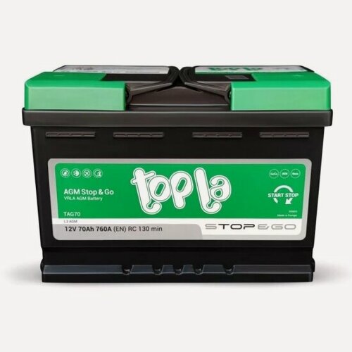 Изображение товара Аккумулятор Topla L3 AGM TAG70 (114070), 278x175x190, обратная полярность, 70 Ач