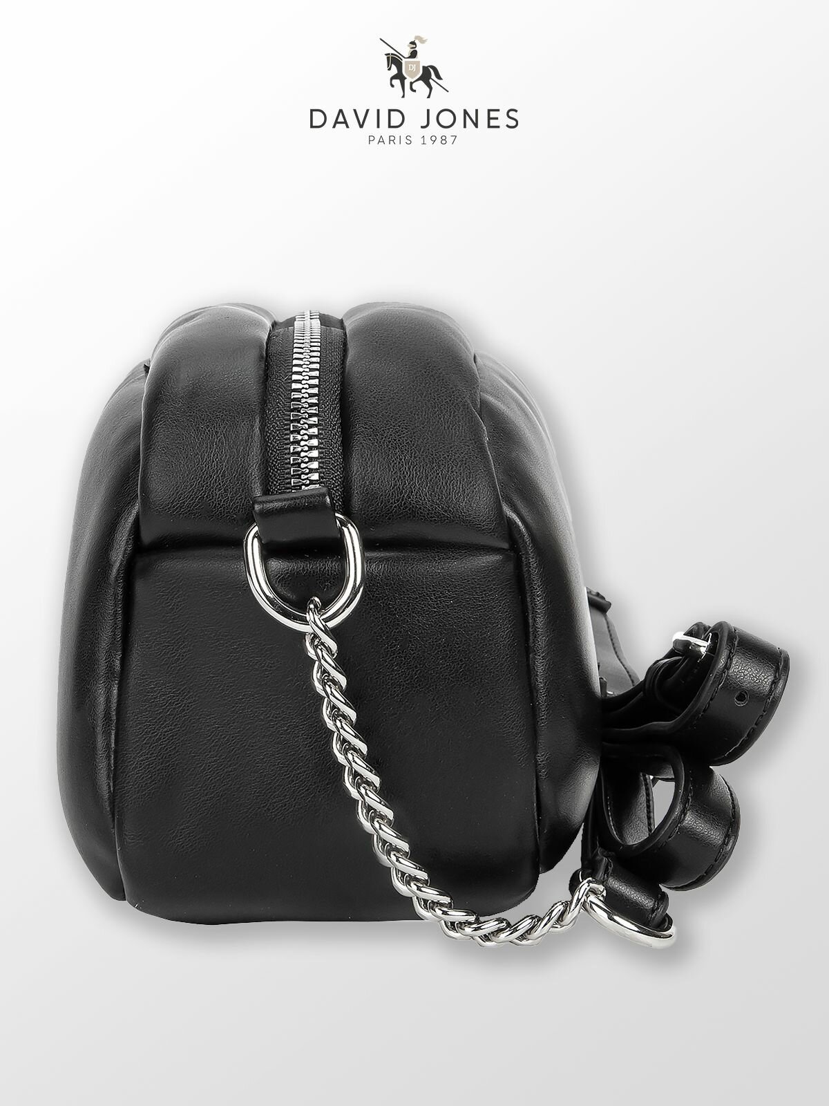 Сумка кросс-боди DAVID JONES, фактура гладкая, черный — фото 1