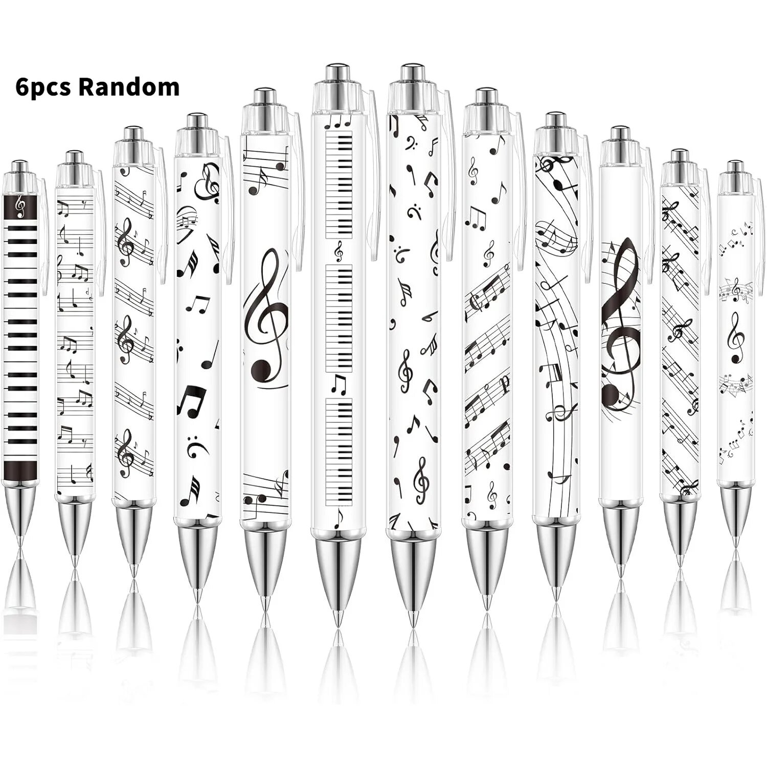 Шариковые ручки музыкальные символы 6/12/24 шт. 6 Pcs Random