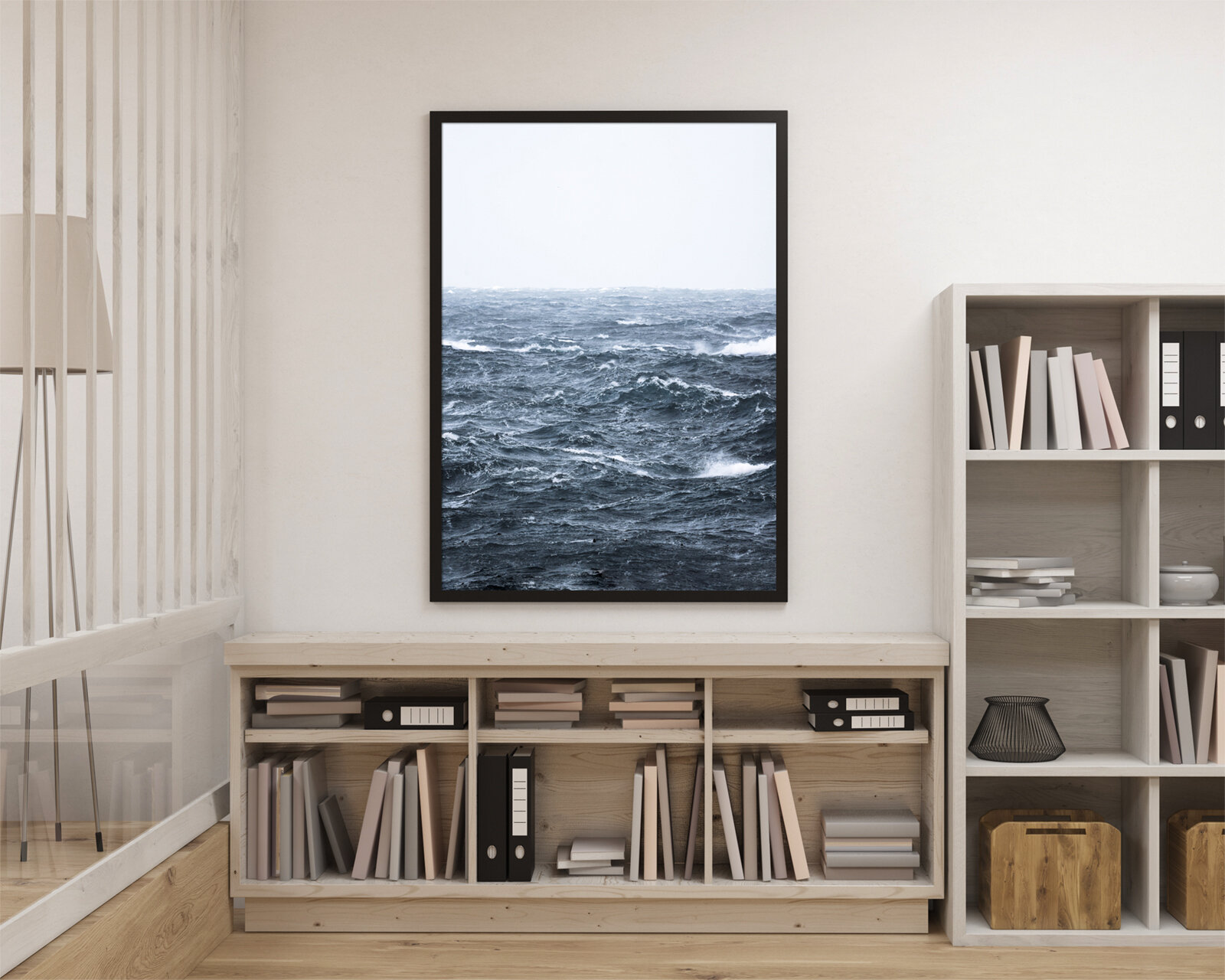 Постер / Плакат / Картина Шторм на море 50x70 см в раме