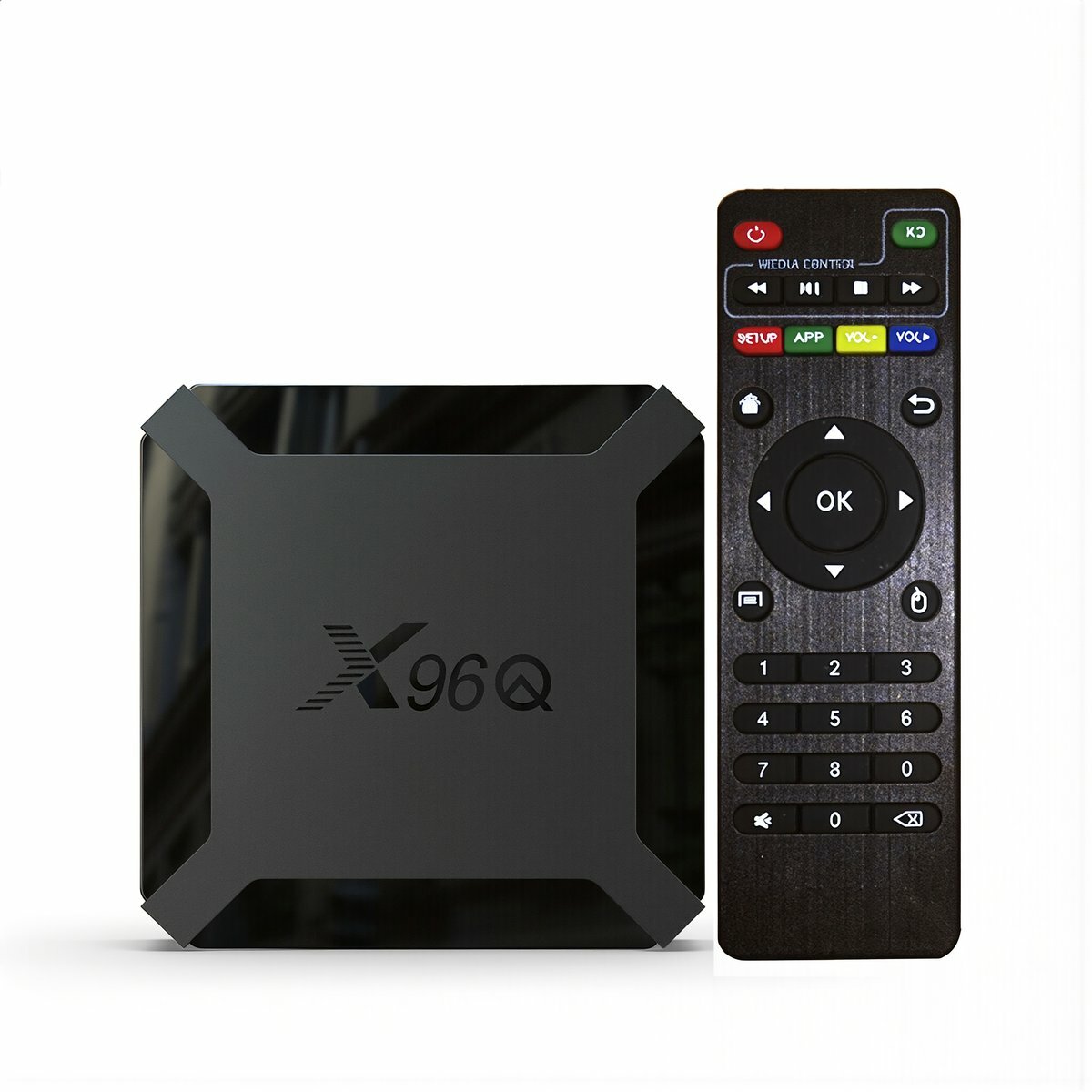 ТВ приставка X96Q размеры 88,4х88,4 мм Allwinner H313 2GB 16GB Android 10 Wi-Fi с пультом для дома