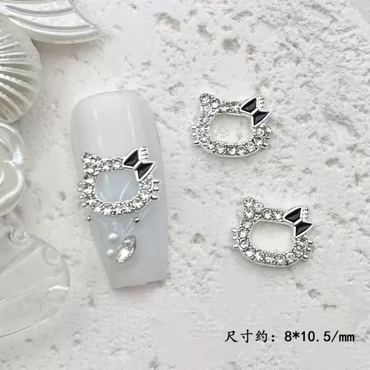 Hello Kitty Полные Рингстоуны Ногтевые Аксессуары с Белыми Рингстоунами, Крутое Японское Стильное Декорирование для