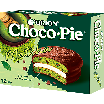 Упаковка из 8 штук Печенье ORION Choco Pie Матча (12 х 30г)