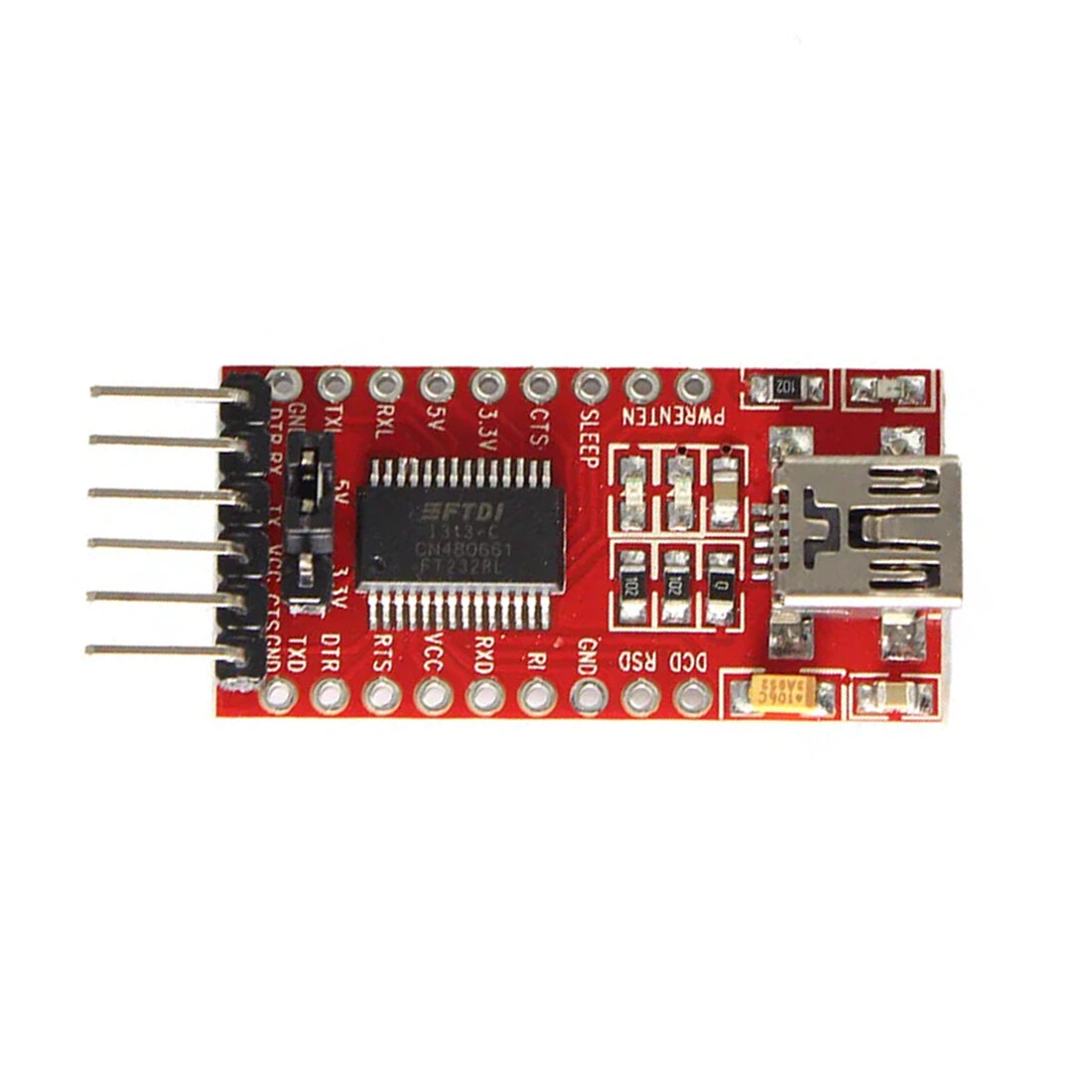 USB-TTL (USB-UART) ISP программатор (FT232RL), mini USB, 6 pin, 1 шт. — фото 1