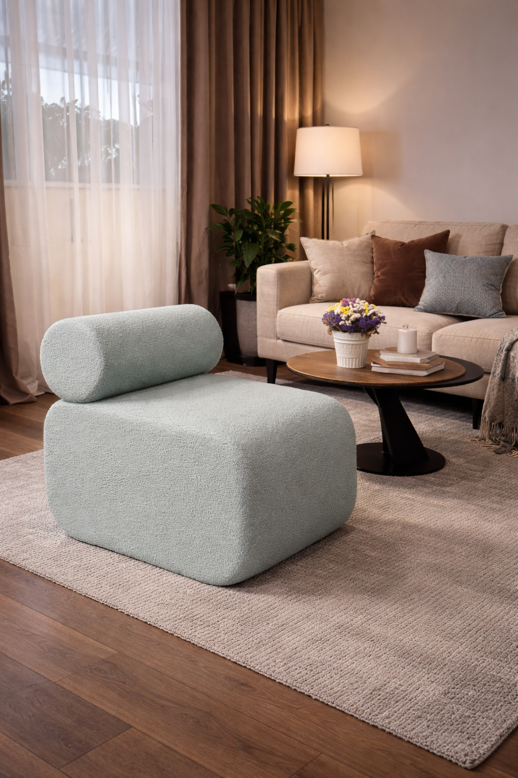 Дизайнерский пуф, мягкий интерьерный пуф для гостиной и спальни