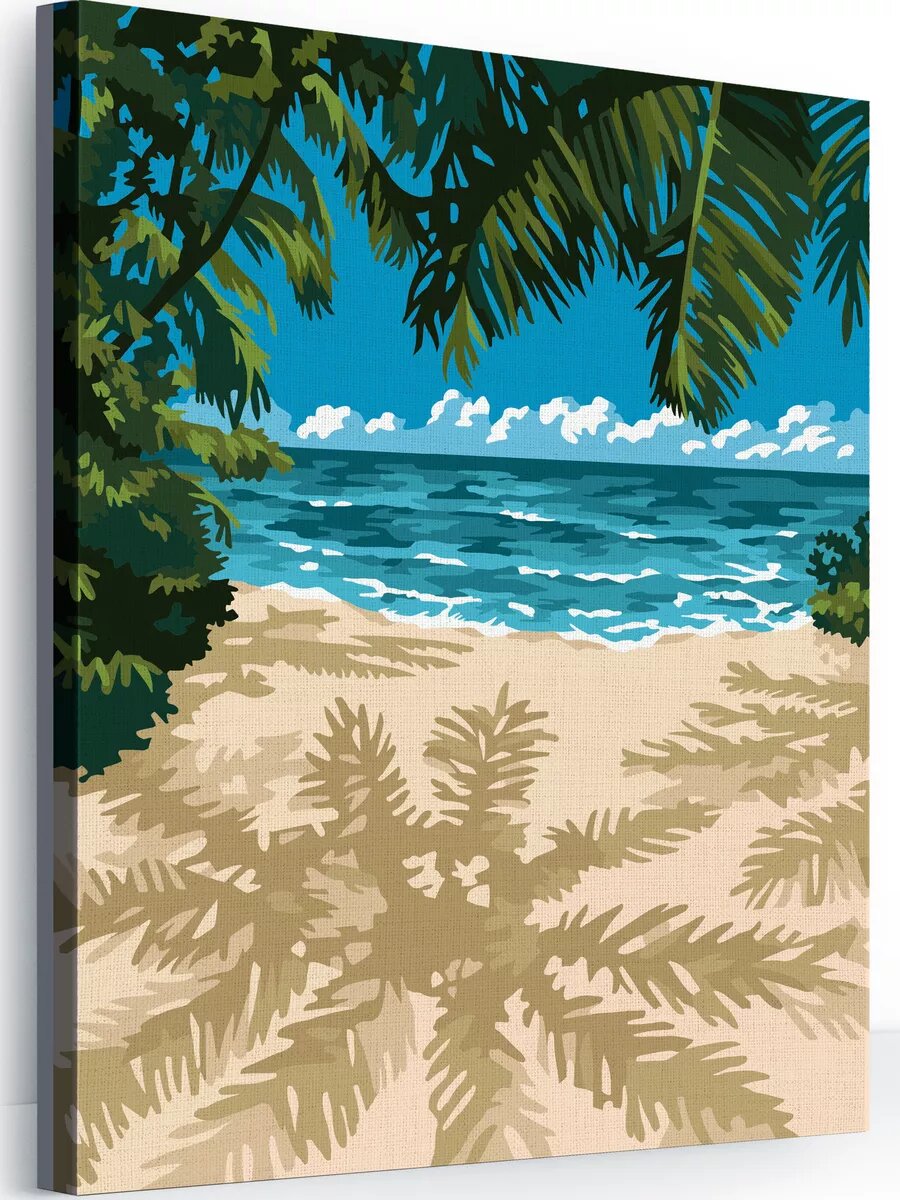 Картина по номерам на холсте с подрамником 40х50 см Райское побережье