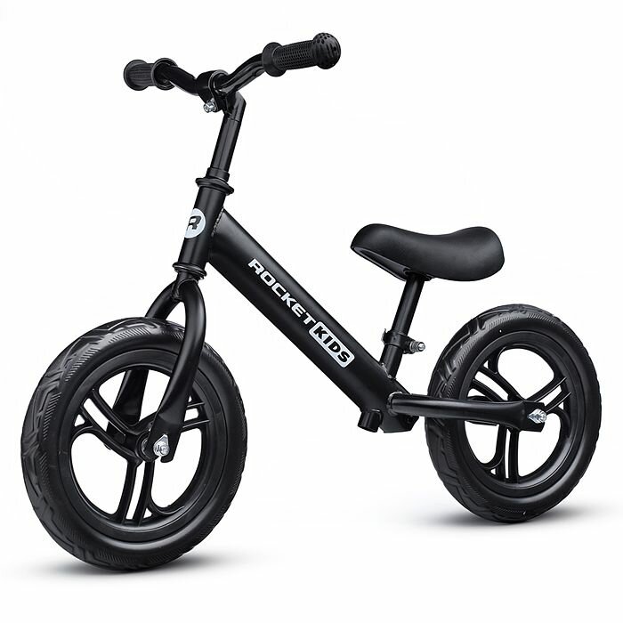 Беговел детский Oubaoloon 12", колеса EVA, рамы высокоуглеродистая сталь, цвет черный