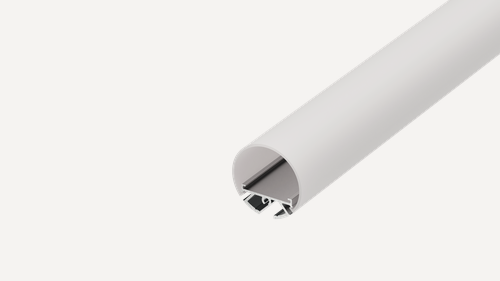 Изображение товара Подвесной профиль диаметром D30мм, длина 2 метра, матовый экран, 2 заглушки, цвет алюминий, Donel