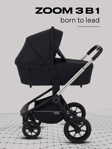 Изображение товара Коляска для новорожденных 3 в 1 MOWBaby ZOOM Next RA087 Silver Black