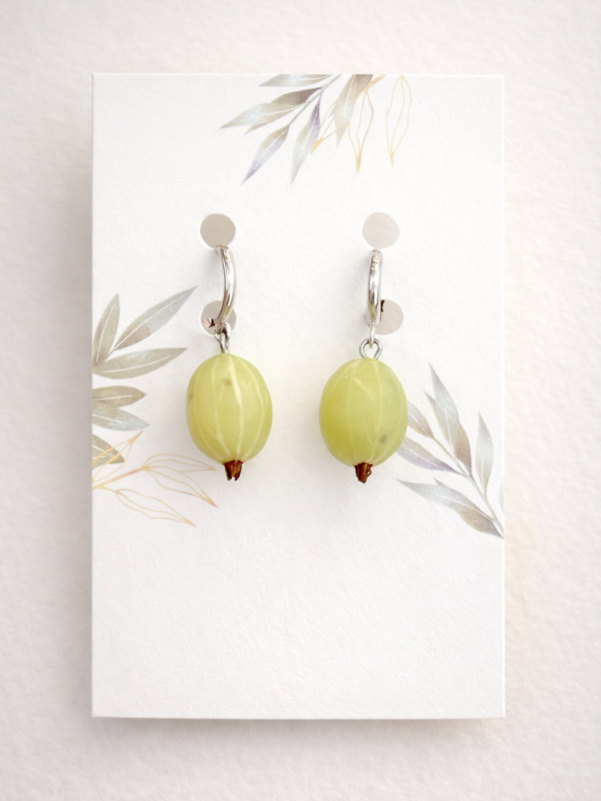 Серьги конго DARI DARI, размер 20 мм, зеленый — фото 1