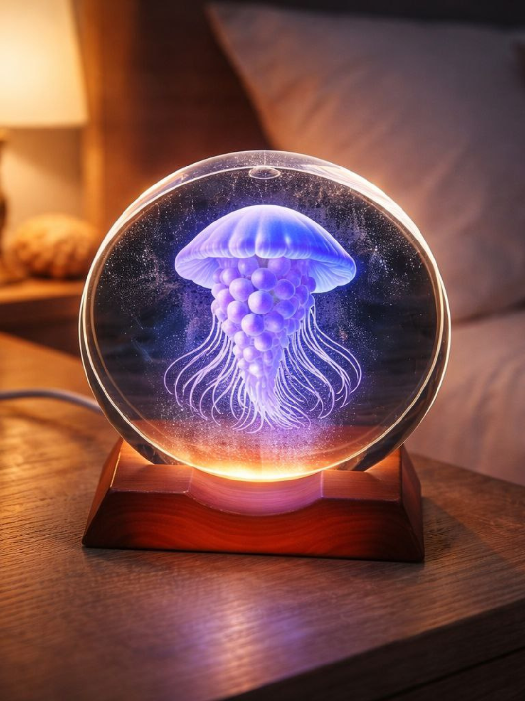 Хрустальный шар ночник 3D, антистресс, настольный светильник, лампа LED, для детей, 6 см