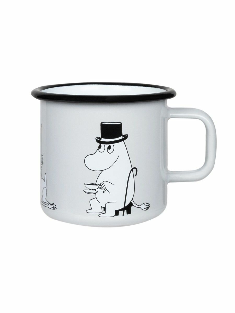 Кружка Muurla Moomin "Retro Муми-папа", эмалированная сталь, серая, 370 мл.