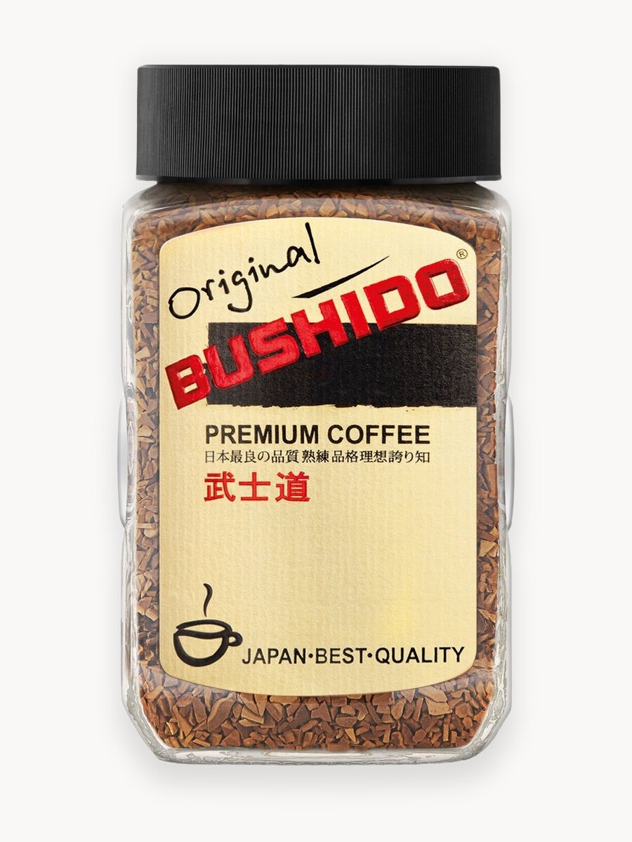 Кофе растворимый сублимированный Bushido Original, стеклянная банка, 100 г
