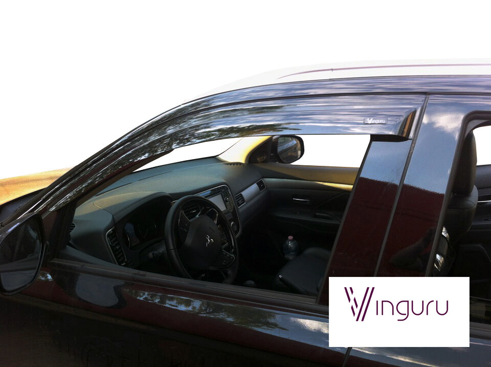 Дефлекторы окон vinguru mitsubishi outlander new 2012- накладные скотч к-т 4 шт, Материал литьевой