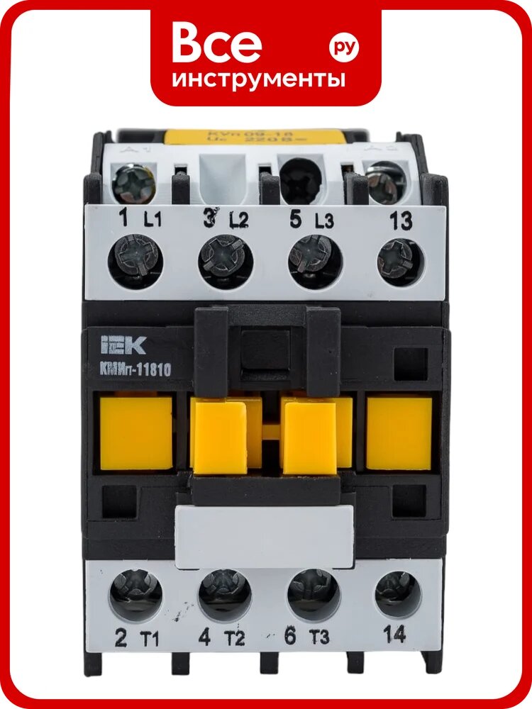 Контактор IEK КМИп-11810, 18А, 220В/АС3, 1НО, ИЭК, KMD11-018-220-10