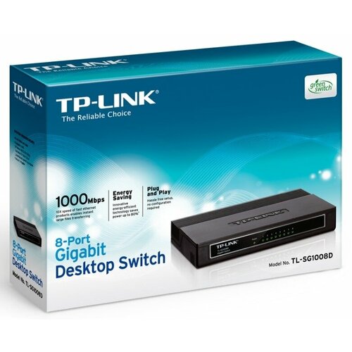 Коммутатор TP-Link SMB TL-SG1008D 8-port Gigabit Switch, plastic case коммутатор cisco slm224gt eu 24 портовый fast ethernet