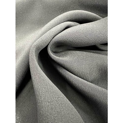 Шелк крепдешин черный, ш-130 см. отрез 1 метр