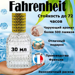 Масляные духи Fahrenheit, мужской аромат, 30 мл.