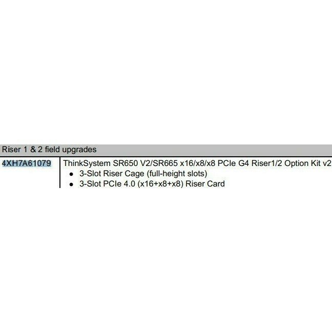 Плата расширения Lenovo ThinkSystem SR650 V2/SR665 x16/x8/x8 PCIe G4 Riser1/2 Option Kit v2 (4XH7A61079) - фото №5