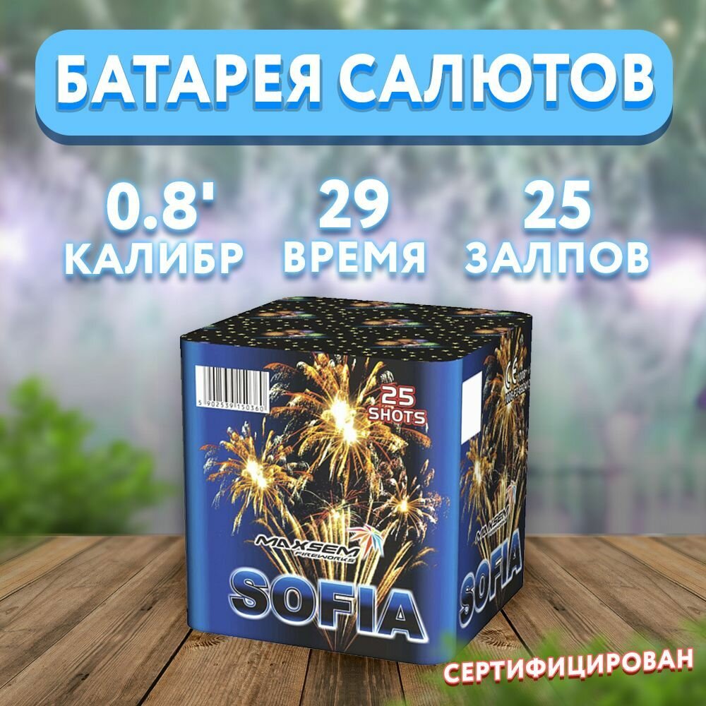 Салют фейерверк "SOFIA", 25 залпов GP498/2