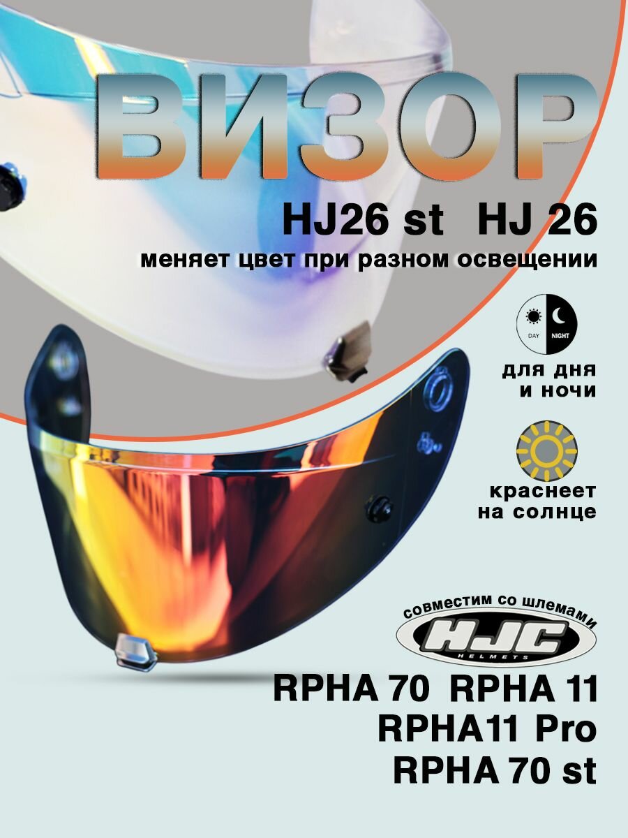 Визор HJ26. Для RPHA 11 и RPHA 70 . Прозрачный Голубой