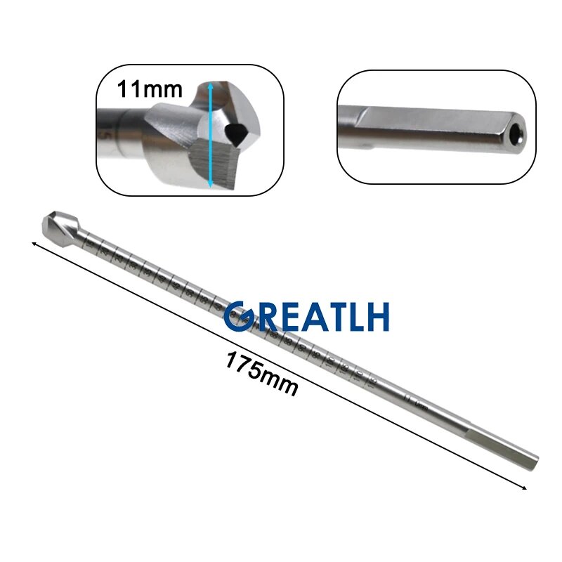 Ортопедическое канюлированное сверло 11mm, 175mm