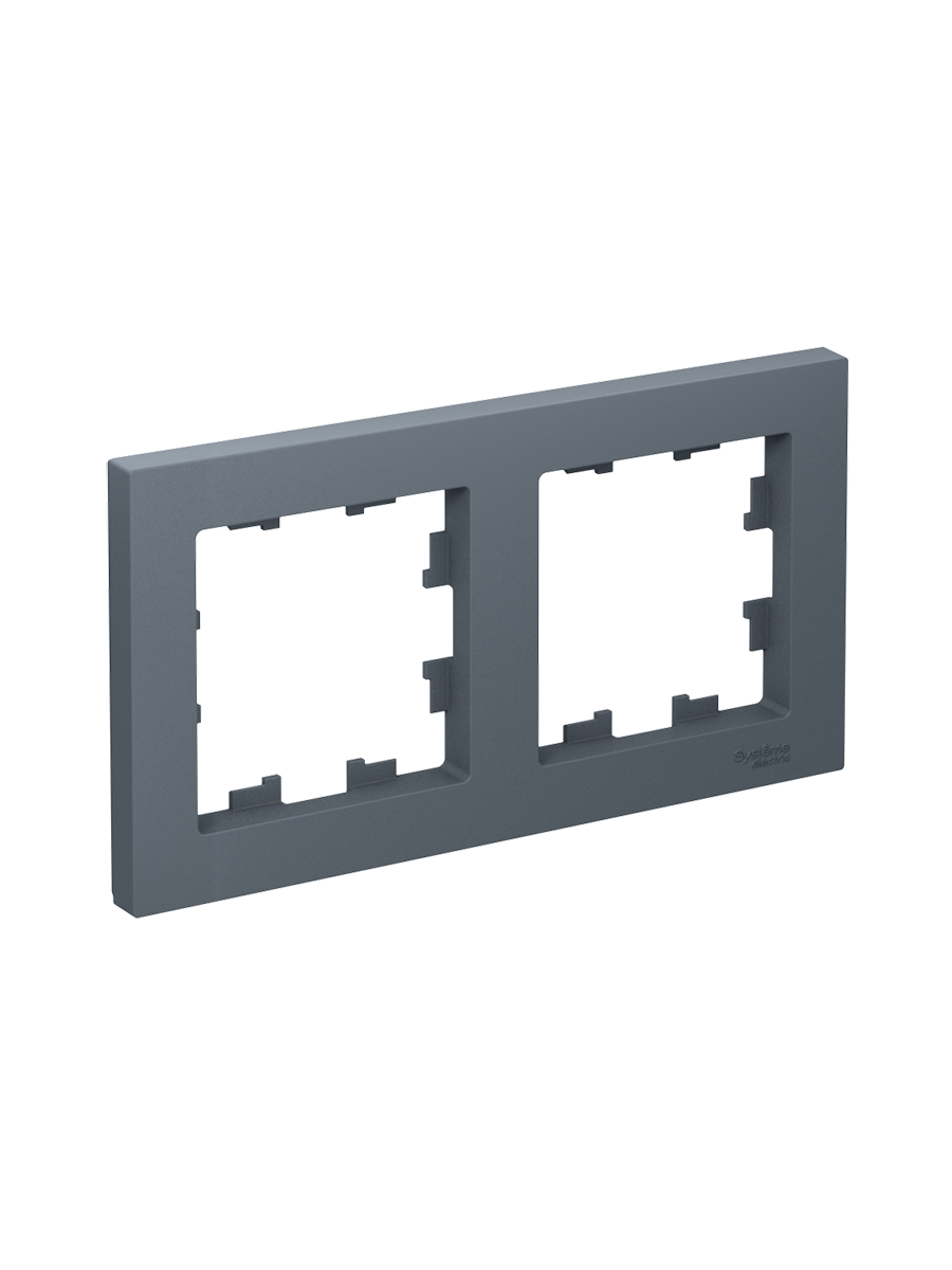 Рамка Systeme Electric AtlasDesign двухпостовая, универсальная, грифель, ATN000702 (комплект из 5 шт.) — фото 1