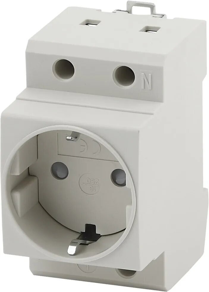 фото Розетка на DIN-рейку ЭРА Pro16А с заземлением NO-902-136