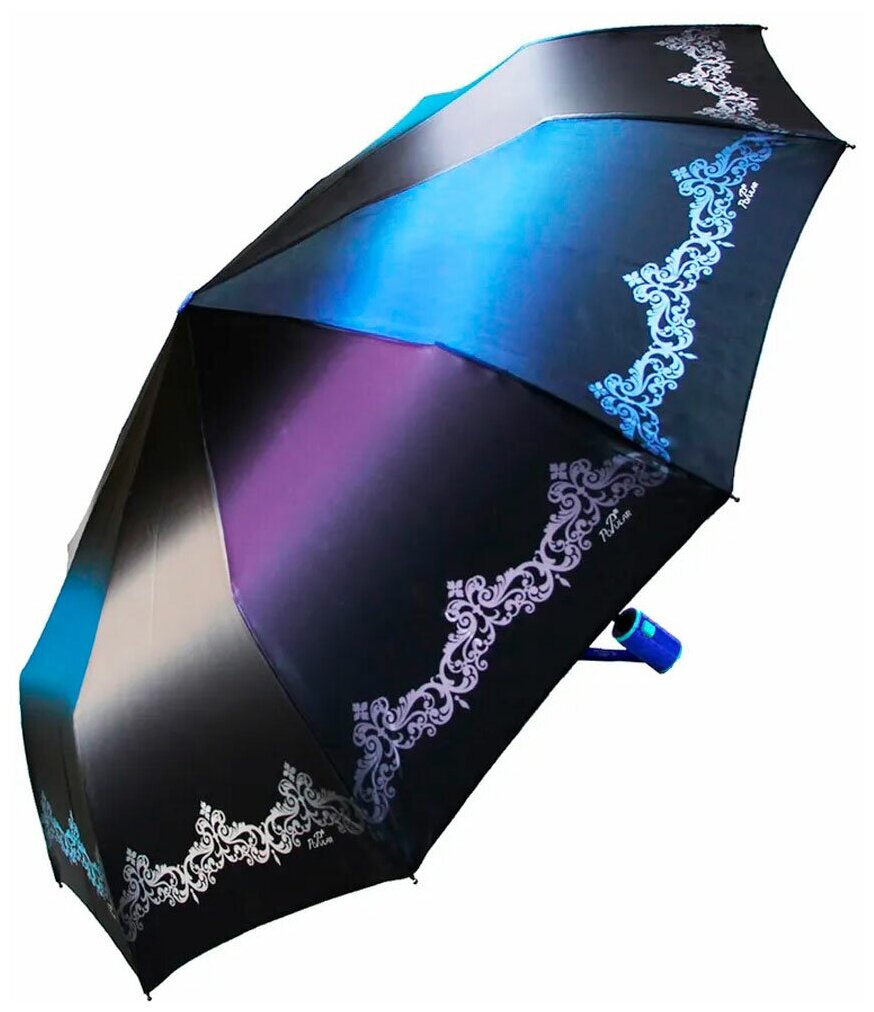 Зонт женский автомат, зонтик взрослый складной антиветер 1275/ультрамариновый