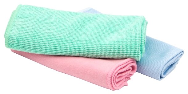 Набор салфеток для уборки Paterra Professional, розовый/голубой/зеленый, 3 шт.