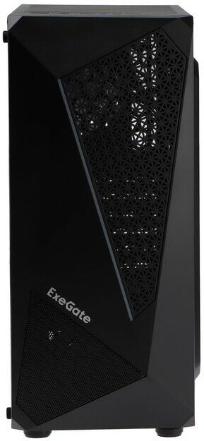 Корпус системного блока EXEGATE Miditower EVO-8225 (ATX без БП 2*USB+1*USB30 черный 2 вент с RGB подсветкой и полоса на передней панел