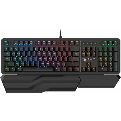 Клавиатура A4Tech Bloody B975 механическая черный USB Multimedia for gamer LED подставка для запястий 911400₽