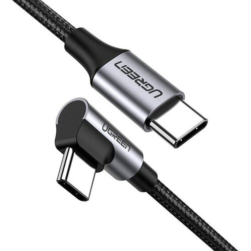 ugi 1 2 3pack usb a male to usb c type c charger data sync charging braided 3a cable for samsung galaxy s8 s9 s10 plus 10 Кабель Ugreen US255 (80714) USB Type-C to Angled USB Type-C 60W (3 метра) чёрный