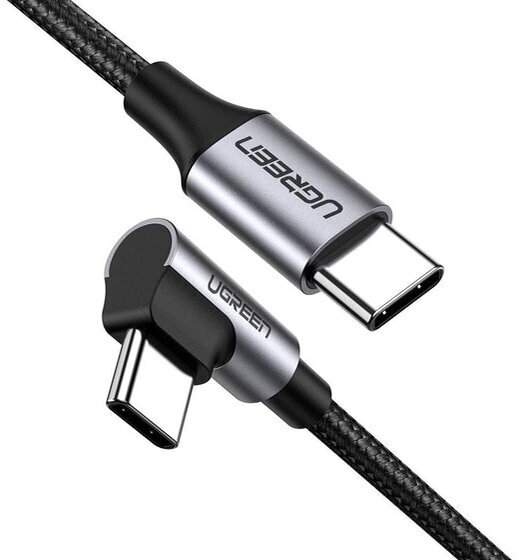 Кабель Ugreen US255 USB Type-C to Angled USB Type-C 60W (3 метра) чёрный (80714)