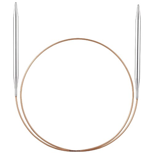 фото Спицы ADDI круговые супергладкие 105-7, диаметр 5 мм, длина 100 см, серебристый/золотистый