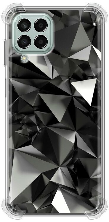 Дизайнерский силиконовый с усиленными углами чехол для Самсунг Гэлакси М33 5Ж / Samsung Galaxy M33 5G Черные кристаллы