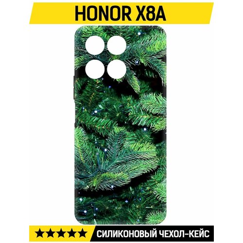 Чехол-накладка Krutoff Soft Case Еловые лапки для Honor X8a черный чехол накладка krutoff soft case еловые лапки для oppo a57s черный