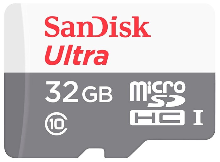 Карта памяти SanDisk Ultra microSDHC Class 10 UHS-I 80MB/s 32GB + SD adapter