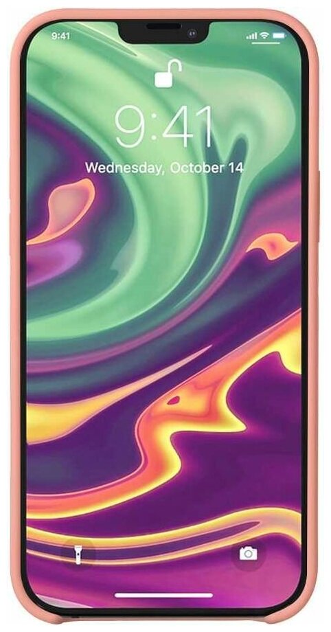 Чехол (клип-кейс) DEPPA Liquid Silicone, для Apple iPhone 12/12 Pro, розовый [87712] - фото №2