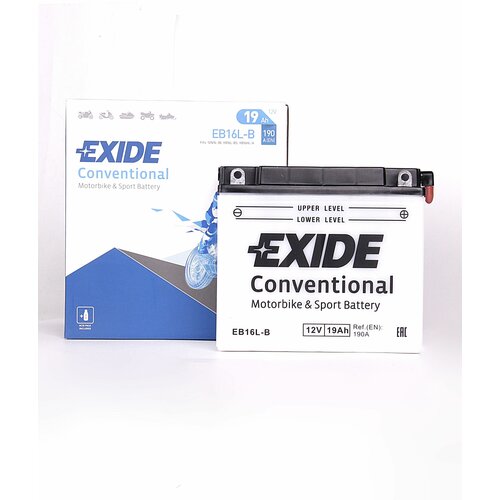 Мото аккумулятор EXIDE CONVERTIONAL EB16L-B 19Ач R+ EN190A 175x100x155 B00