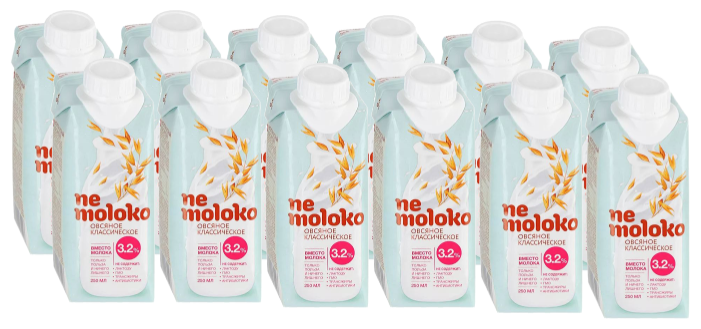 Овсяный напиток nemoloko Классическое 3.2%, 250 мл, 12 шт.
