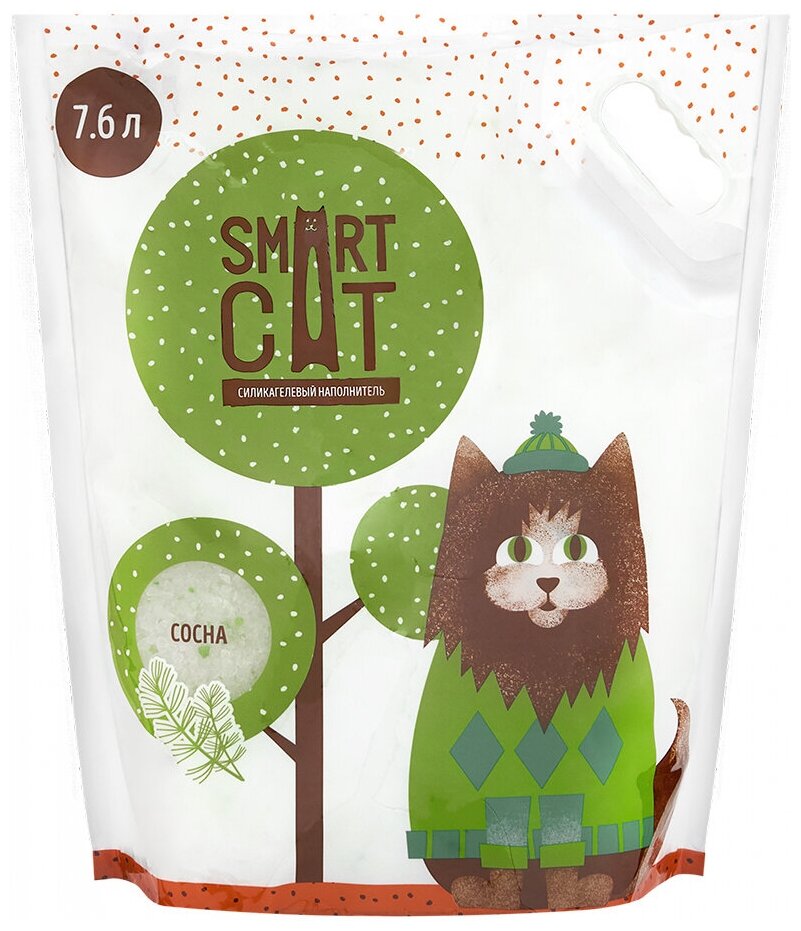 Smart Cat Наполнитель для кошек, силикагелевый, с ароматом сосны, 7.6 л, 3.32 кг