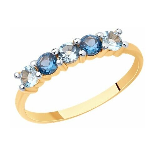 Кольцо Diamant online, золото, 585 проба, Лондон топаз, топаз, размер 18