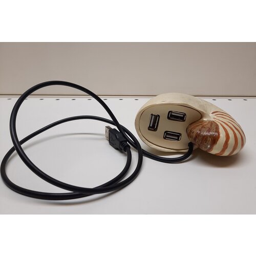 Разветвитель USB 3 порта 20 в виде ракушки наутилуса 77700₽