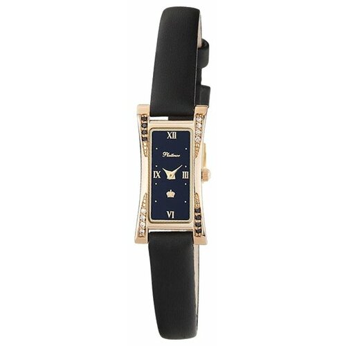 Наручные часы Platinor женские, кварцевые, корпус золото, 585 проба, бриллиантчерный