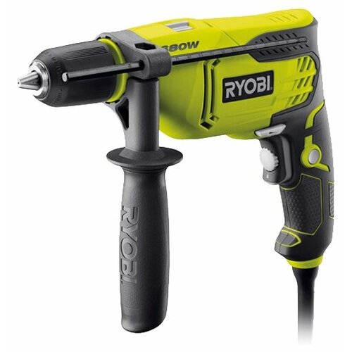 Ударная дрель RYOBI RPD680K, 680 Вт желтый